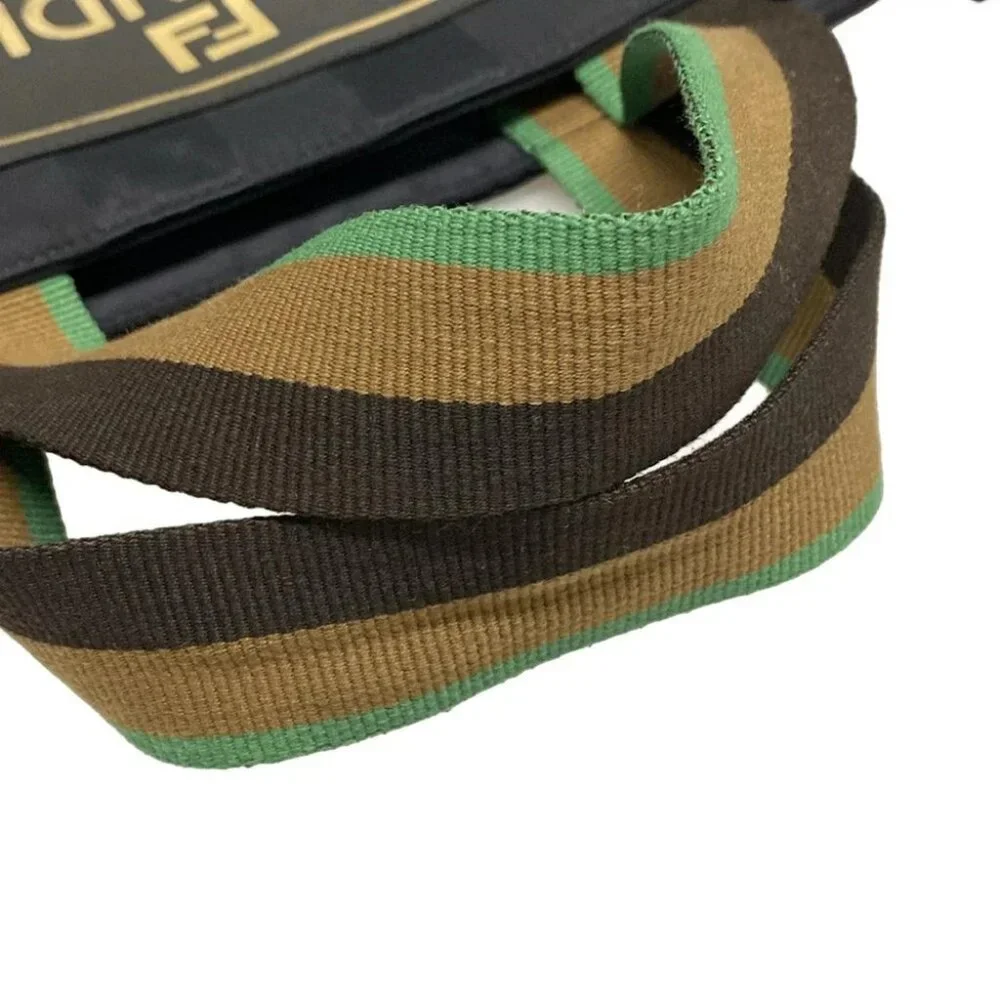 Auth FENDI Pecan Black Dark Brown Multi Jacquard Leather Tote Bag - Picture 8 of 15